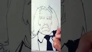 John Wick Simple stencil art | step by step john wick art #shorts #trending