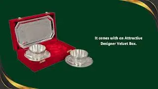 Silver Plated Tea/Coffee Cup with Tray Set for Home and Decorative Purpose with Velvet Box.