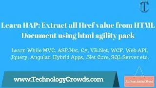 Learn HAP: Extract all Href value from HTML Document using html agility pack