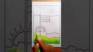 how to nature in Indian flag drawing #shorts #15august #draw #viralvideo #shorts