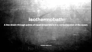 What does isothermobath mean