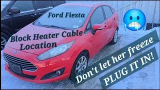 How To Locate Engine BLOCK HEATER CABLE On 2009-2019 FORD FIESTA/Plug it in for easy start.