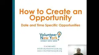 How to Create a Volunteer Opportunity (Date & Time Specific)