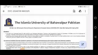 announced 4th merit list BS admission spring 2024 IUB ||