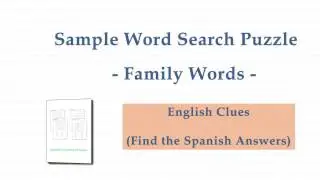 Sample Spanish Vocabulary Word Search Puzzle 2 Family