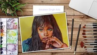 Drawing Blackswan: Fatou. Portrait drawing. How to draw portraits. Realistic pen portrait drawing.