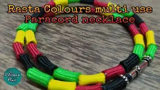 Paracord Rasta colours multi use necklace/DIY/How to make
