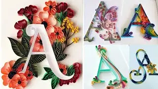 Paper Quilling Letter A #Quilling for beginners#Paper quilling frames#A alphabet quilled decoration