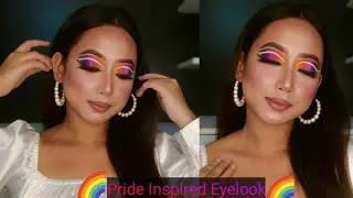 Pride 🌈 Inspired Eye Look || Colour Full Eye Look || Bperfect Curnival Eyeshadow Palette Demo ||