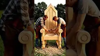 Giant Wooden Throne Built Step-by-Step 🌳👑