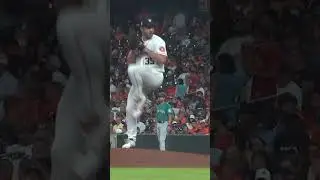 Justin Verlander Slow Motion Pitching Mechanics (3rd Base Side View)