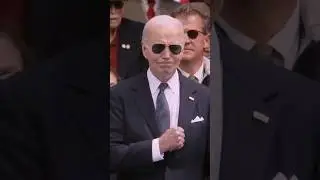 Biden was quite pumped after a flyover for the 80th anniversary of D-Day in Normandy #shorts