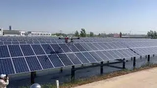 Solar panel cleaning drone