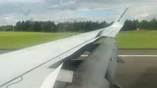 Ryanair 737-8AS landing at EDI from Belfast international airport.