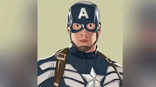 Photoshop Tutorial: Digital Art / Cartoon Effect / Captain America /  Marvel Comics