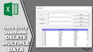 VBA Excel Data Entry Form - EP5 Delete Multiple Data