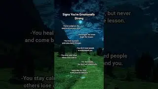 Signs You're Emotionally Strong|