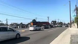 BNSF 5801 shoves a powermove towards Watson Yard at Sepulveda Blvd 