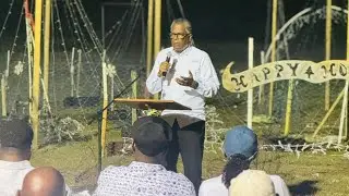Fred Mitchell addresses the Rolle Town, Exuma Xmas Tree Lighting. 6 December 2025