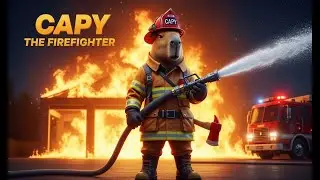Capybara Becomes a Firefighter 🚒🦫 | Funny AI Animation