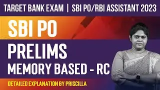 English | SBI PO/RBI Assistant 2023 | SBI PO Prelims Memory Based - RC | Explanation by Priscilla
