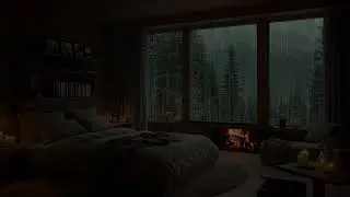 Rustic Forest Cabin Ambience&ndash; Rain & Fireplace Sounds at Night for Relaxation, Sleep & Stress Relief