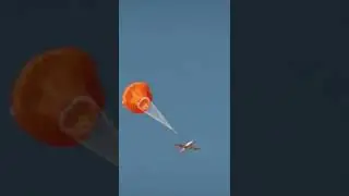 Airplane Landing With Parachute