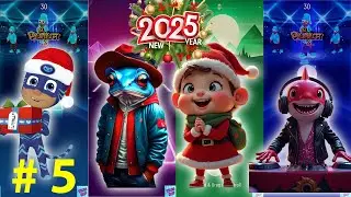 #4K New! Tiles hop-5 songs! tiles hop download PJ Masks  Crazy Frog Cocomelon, Baby Shark #tileshop