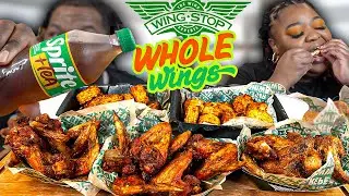 *NEW* WINGSTOP WHOLE WINGS W/ MEXICAN STREET SPICE FLAVOR + *NEW* SPRITE TEA!! | MUKBANG EATING SHOW