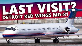 LAST VISIT? Detroit Red Wings McDonnell Douglas MD-81 at Calgary Airport