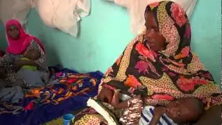 UNICEF Goodwill Ambassador Mia Farrow visits malnourished children in Chad