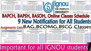 9 New Notification Released for All IGNOU Students | Online Counseling Schedule, Assignments Links