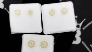 Diamond Cluster Hip Hop Earrings in 10K Gold | 3 Sizes | HipHopBling