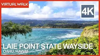 Laie Point State Wayside Park 4K Virtual Walking Tour - Oahu, Hawaii Beach Walk & Travel Guide