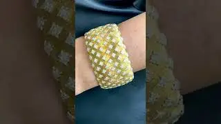 Estate Diamond 18K Yellow Gold #Rigato Wide Cuff Bangle #bracelet  (1098702)
