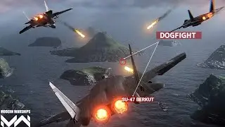 Dogfight SU-47 BERKUT Modern Warships Update - Ace Combat Control Gameplay