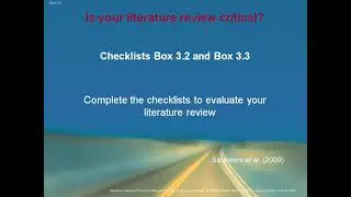 Check lists for evating literature review