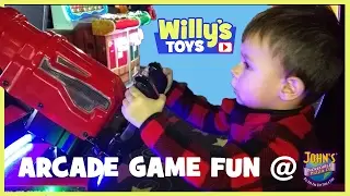 Arcade and Video Games at Johns Incredible Pizza Co - FUN Candy RIDES Toys GUNS -  Willys Toys