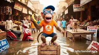 Lallu Bandar in Agra during yamuna flood