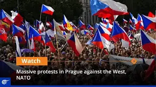 Massive protests in Prague against the West, NATO