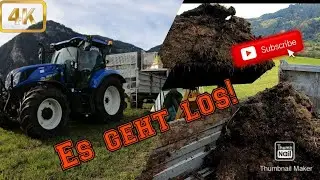 Traumwetter beim Miststreuen 2020! Mit New Holland T6.180 AC, Gruber, Liebherr! Zillertal!