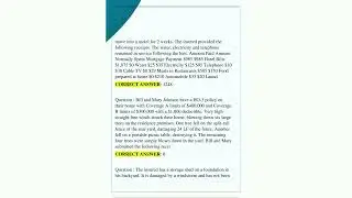 State Farm Fire Independent Adjuster Certification Study Questions With Correct And Updated Answers
