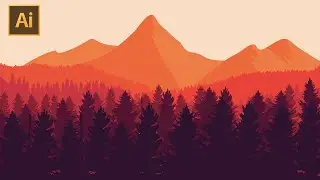 Adobe Illustrator Tutorial: How To  Make a Flat Vector Landscape for Beginners