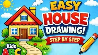Easy House Drawing for Kids | Step by Step Home Drawing Tutorial | Kids ABC