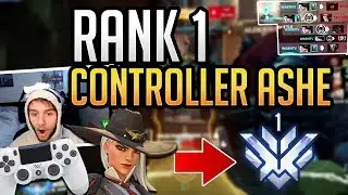 Rank 1 CONTROLLER Ashe - PS4 Overwatch (FIRST GAME ON)