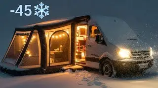 Car Camping in Heavy Snow Blizzard | Camping in RV During Snow Storm | Van Camping in Snow Storm