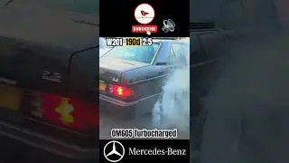 Turbo Diesel Burnout: W201 190D 2.5 OM605 Goes Full Savage 🔥💨 #mercedes #w201 #mercedes190e