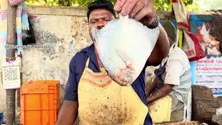 🔥SILVER POMFRET FISH CUTTING VIDEO💢 KASIMEDUUPDATE🦈#kasimedu #fishcutting #shorts #trending #goat