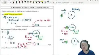 3.4b Ex3 MJ09 P2 Q2 Ball Collision Graph | AS Dynamics | Cambridge A Level 9702 Physics
