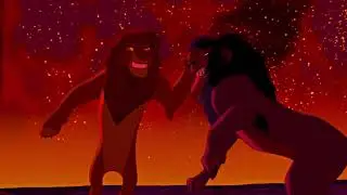 The Lion King: (1994) Simba fights Scar in the final showdown on their trademark area